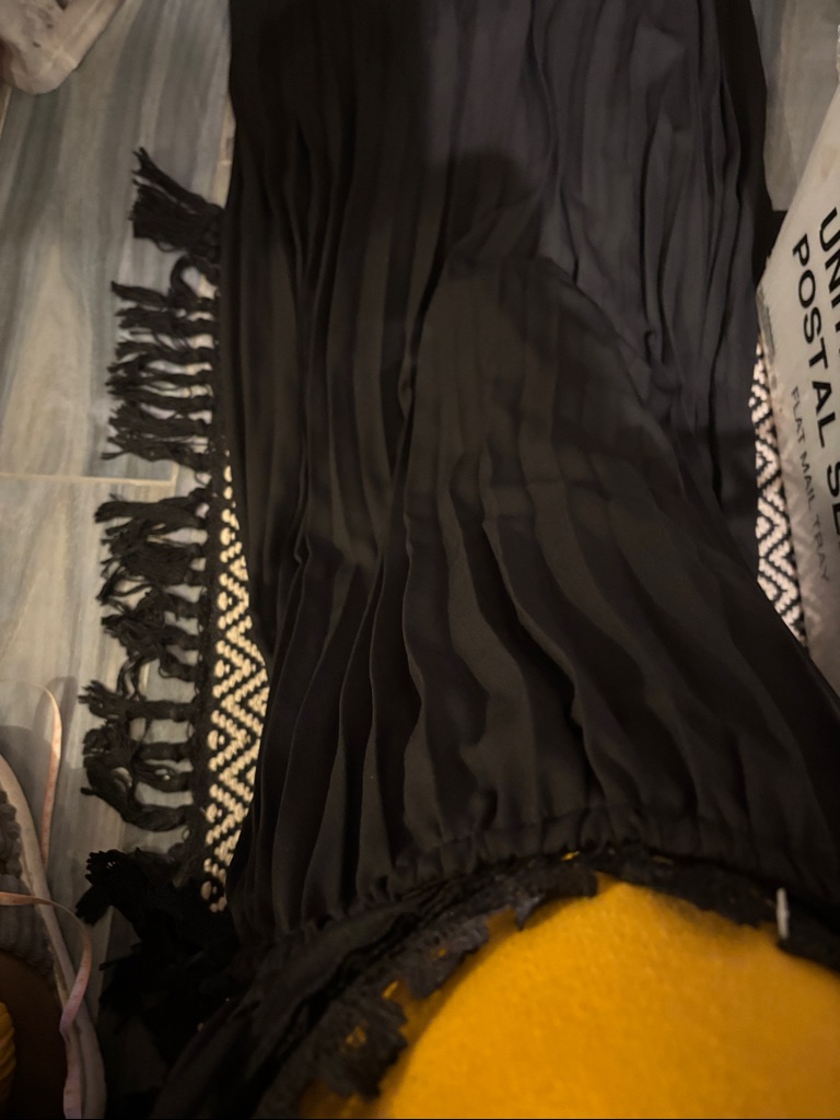 Black One-Shoulder Lace-Trim Midi Dress - P2p16, Length 50 — image 8 of 8